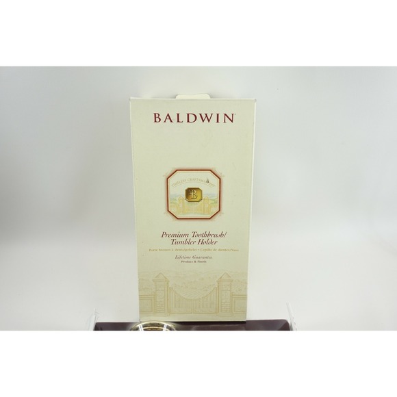 Baldwin Harlequin Premium Bathroom Toothbrush / Tumbler Holder Acrylic and Brass - Picture 3 of 6
